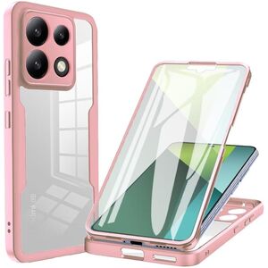 Pachet 360: Husa cu folie integrata pentru  Poco F6 Pro Cover360 fata / spate - roz