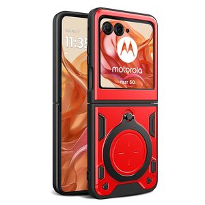Husa pentru  Motorola Razr 50 cu inel și suport magnetic integrat Ring Shockproof, rosu