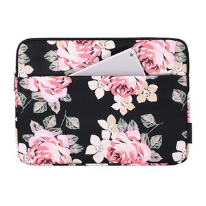 Husa pentru laptop 15-16 inch, eleganta si subtire, compartimente multiple, negru imprimat