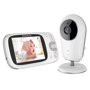 Sistem Monitorizare Video si Audio pentru bebelusi, private connection wireless, comunicare bidirectionala pentru a vorbi cu copilul, ecran 3.2 inch, vedere in intuneric, monitorizare temperatura ambient