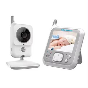 Baby Monitor Wireless, audio si video pentru bebelusi, Ecran 3.2 inch clear view, Functie VOX, bidirectional, push to talk, IR Night Vision, Senzor Temperatura, 8 cantece de leagan