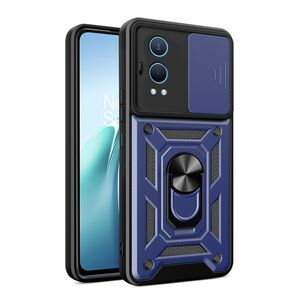 Husa pentru  OnePlus Nord CE4 Lite Ring Armor Kickstand Tough Rugged Cover cu protectie camera, albastru