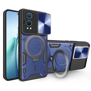 Husa pentru  OnePlus Nord CE4 Lite cu protecție pentru cameră și suport magnetic integrat Ring Shockproof, albastru