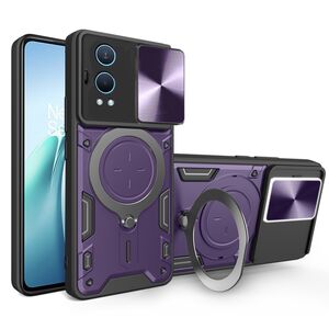 Husa pentru  OnePlus Nord CE4 Lite cu protecție pentru cameră și suport magnetic integrat Ring Shockproof, mov