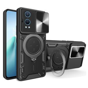 Husa pentru  OnePlus Nord CE4 Lite cu protecție pentru cameră și suport magnetic integrat Ring Shockproof, negru