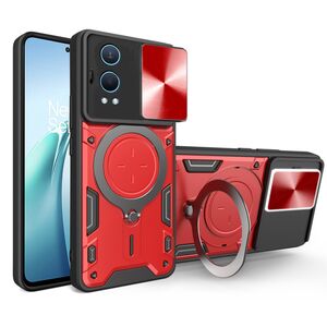 Husa pentru  OnePlus Nord CE4 Lite cu protecție pentru cameră și suport magnetic integrat Ring Shockproof, rosu