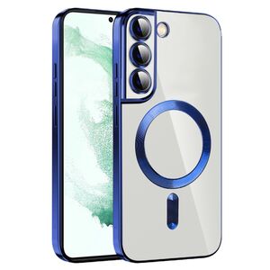 Husa pentru  Samsung Galaxy S22 5G cu MagSafe si protectie pentru lentile anti-shock 1.5 mm - albastru