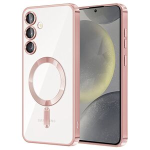 Husa pentru  Samsung Galaxy S24+ Plus cu MagSafe si protectie pentru lentile anti-shock 1.5 mm - roz