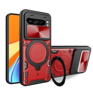 Husa pentru Google Pixel 9 / 9 Pro cu protecție pentru cameră și suport magnetic integrat Ring Shockproof, rosu