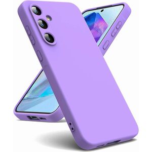 Husa pentru  Samsung Galaxy A35 Liquid Silicone, subțire, captusita cu microfibra, anti amprentă, protectie cameră foto, mov