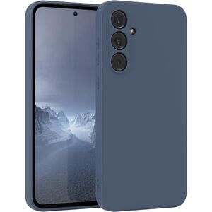 Husa pentru  Samsung Galaxy A35 Liquid Silicone, subțire, captusita cu microfibra, anti amprentă, protectie cameră foto, albastru