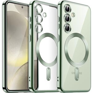 Husa pentru  Samsung Galaxy A55 cu MagSafe si protectie pentru lentile anti-shock 1.5 mm - verde deschis