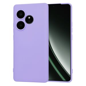 Husa pentru   Realme GT 6 / GT 6T Liquid Silicone, subțire, captusita cu microfibra, anti amprentă, protectie cameră foto, mov deschis