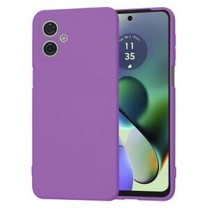 Husa pentru  Motorola Moto G54, G54 Power Edition Liquid Silicone, subțire, captusita cu microfibra, anti amprentă, protectie cameră foto, mov