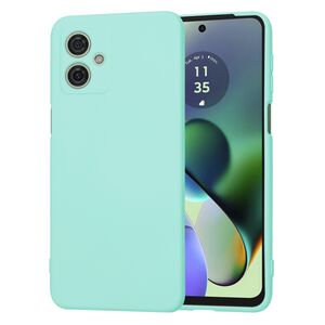 Husa pentru  Motorola Moto G54, G54 Power Edition Liquid Silicone, subțire, captusita cu microfibra, anti amprentă, protectie cameră foto, turcoaz