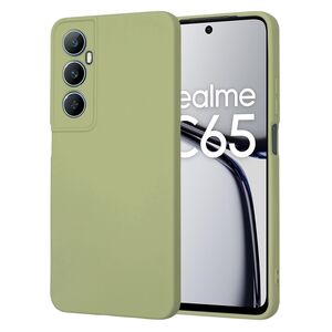 Husa pentru  Realme C65 Liquid Silicone, subțire, captusita cu microfibra, anti amprentă, protectie cameră foto, verde