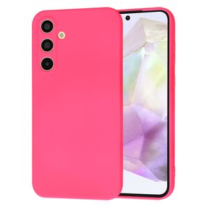Husa pentru  Samsung Galaxy A35 Liquid Silicone, subțire, captusita cu microfibra, anti amprentă, protectie cameră foto, fucsia