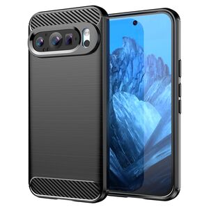 Husa pentru Google Pixel 9 / 9 Pro Carbon Liquid Silicone, negru