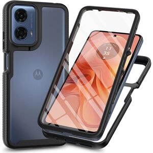 Pachet 360: Husa cu folie integrata pentru Motorola Moto E14 fata-spate Defense360 - negru