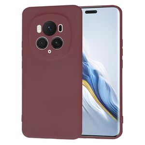 Husa pentru  Honor Magic 6 Pro Liquid Silicone, subțire, captusita cu microfibra, anti amprentă, protectie cameră foto, bordeaux