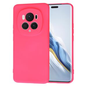 Husa pentru  Honor Magic 6 Pro Liquid Silicone, subțire, captusita cu microfibra, anti amprentă, protectie cameră foto, fucsia