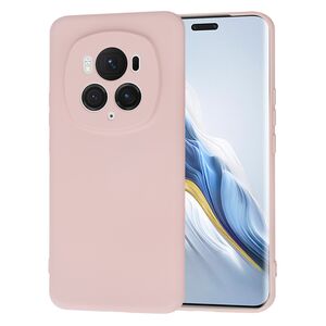 Husa pentru  Honor Magic 6 Pro Liquid Silicone, subțire, captusita cu microfibra, anti amprentă, protectie cameră foto, pink sand
