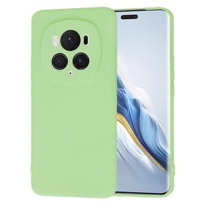 Husa pentru  Honor Magic 6 Pro Liquid Silicone, subțire, captusita cu microfibra, anti amprentă, protectie cameră foto, verde deschis