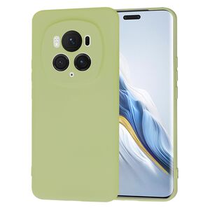 Husa pentru  Honor Magic 6 Pro Liquid Silicone, subțire, captusita cu microfibra, anti amprentă, protectie cameră foto, verde