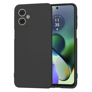 Husa pentru  Motorola Moto G54, G54 Power Edition Liquid Silicone, subțire, captusita cu microfibra, anti amprentă, protectie cameră foto, negru