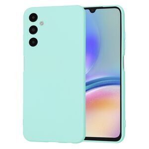 Husa pentru  Samsung Galaxy A05s Liquid Silicone, subțire, captusita cu microfibra, anti amprentă, protectie cameră foto, turcoaz