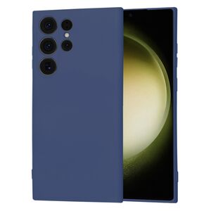Husa pentru  Samsung Galaxy S23 Ultra 5G Liquid Silicone, subțire, captusita cu microfibra, anti amprentă, protectie cameră foto, albastru