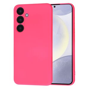 Husa pentru  Samsung Galaxy S24+ Plus Liquid Silicone, subțire, captusita cu microfibra, anti amprentă, protectie cameră foto, fucsia