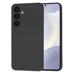 Husa pentru  Samsung Galaxy S24+ Plus Liquid Silicone, subțire, captusita cu microfibra, anti amprentă, protectie cameră foto, negru