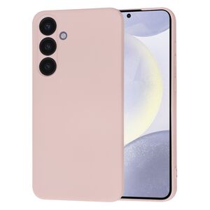 Husa pentru  Samsung Galaxy S24+ Plus Liquid Silicone, subțire, captusita cu microfibra, anti amprentă, protectie cameră foto, pink sand