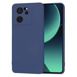 Husa pentru  Xiaomi 13T, 13T Pro Liquid Silicone, subțire, captusita cu microfibra, anti amprentă, protectie cameră foto, albastru