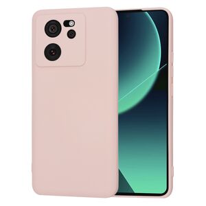 Husa pentru  Xiaomi 13T, 13T Pro Liquid Silicone, subțire, captusita cu microfibra, anti amprentă, protectie cameră foto, pink sand
