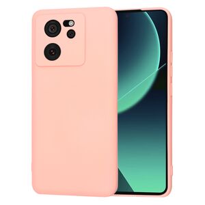 Husa pentru  Xiaomi 13T, 13T Pro Liquid Silicone, subțire, captusita cu microfibra, anti amprentă, protectie cameră foto, roz
