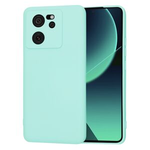 Husa pentru  Xiaomi 13T, 13T Pro Liquid Silicone, subțire, captusita cu microfibra, anti amprentă, protectie cameră foto, turcoaz