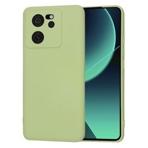Husa pentru  Xiaomi 13T, 13T Pro Liquid Silicone, subțire, captusita cu microfibra, anti amprentă, protectie cameră foto, verde