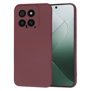 Husa pentru  Xiaomi 14 Liquid Silicone, subțire, captusita cu microfibra, anti amprentă, protectie cameră foto, bordeaux
