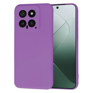 Husa pentru  Xiaomi 14 Liquid Silicone, subțire, captusita cu microfibra, anti amprentă, protectie cameră foto, mov