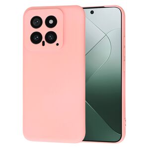 Husa pentru  Xiaomi 14 Liquid Silicone, subțire, captusita cu microfibra, anti amprentă, protectie cameră foto, roz