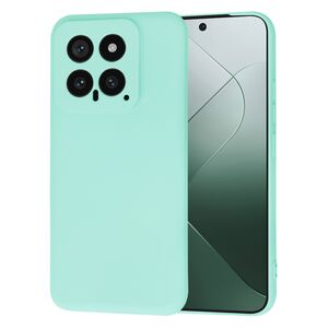 Husa pentru  Xiaomi 14 Liquid Silicone, subțire, captusita cu microfibra, anti amprentă, protectie cameră foto, turcoaz