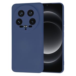 Husa pentru  Xiaomi 14 Ultra Liquid Silicone, subțire, captusita cu microfibra, anti amprentă, protectie cameră foto, albastru