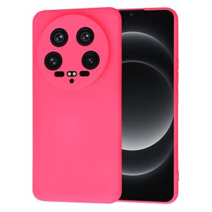 Husa pentru  Xiaomi 14 Ultra Liquid Silicone, subțire, captusita cu microfibra, anti amprentă, protectie cameră foto, fucsia