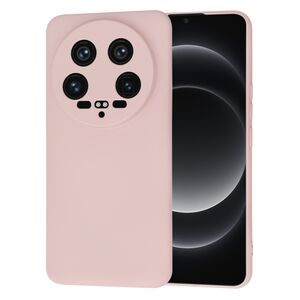 Husa pentru  Xiaomi 14 Ultra Liquid Silicone, subțire, captusita cu microfibra, anti amprentă, protectie cameră foto, pink sand