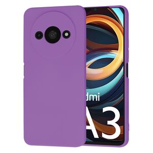 Husa pentru  Xiaomi Redmi A3 Liquid Silicone, subțire, captusita cu microfibra, anti amprentă, protectie cameră foto, mov