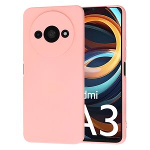 Husa pentru  Xiaomi Redmi A3 Liquid Silicone, subțire, captusita cu microfibra, anti amprentă, protectie cameră foto, roz