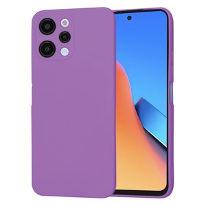 Husa pentru  Xiaomi Redmi 12 5G, Redmi 12 4G Liquid Silicone, subțire, captusita cu microfibra, anti amprentă, protectie cameră foto, mov