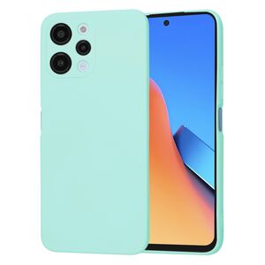 Husa pentru  Xiaomi Redmi 12 5G, Redmi 12 4G Liquid Silicone, subțire, captusita cu microfibra, anti amprentă, protectie cameră foto, turcoaz